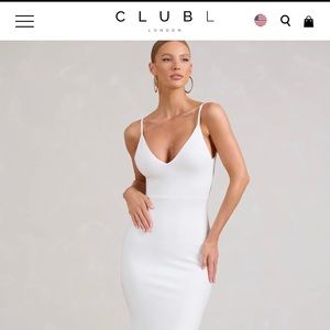 Club London white backless dress